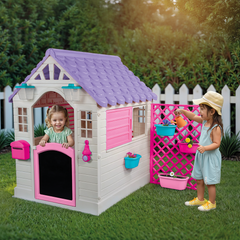 DOLU Garden Playhouse with Fence - Pink
