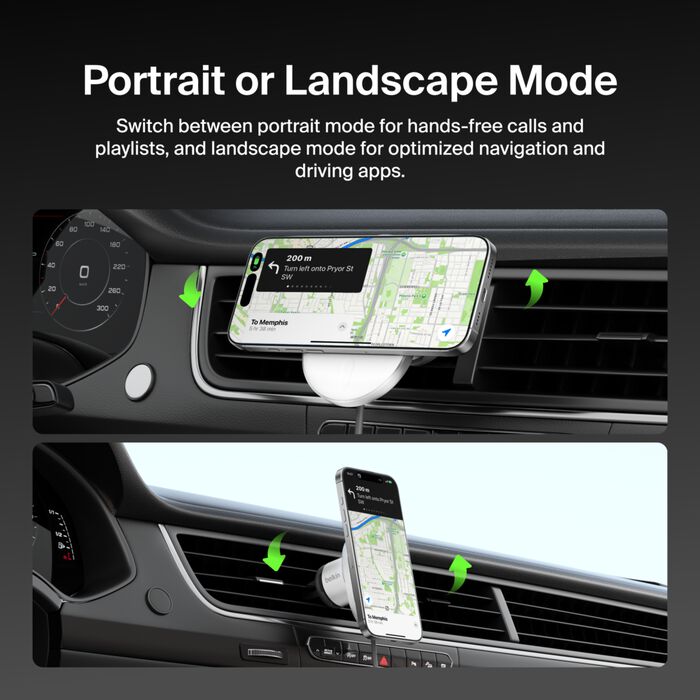 Belkin BoostCharge Pro Magnetic Wireless Car Charger with Qi2 15W - White