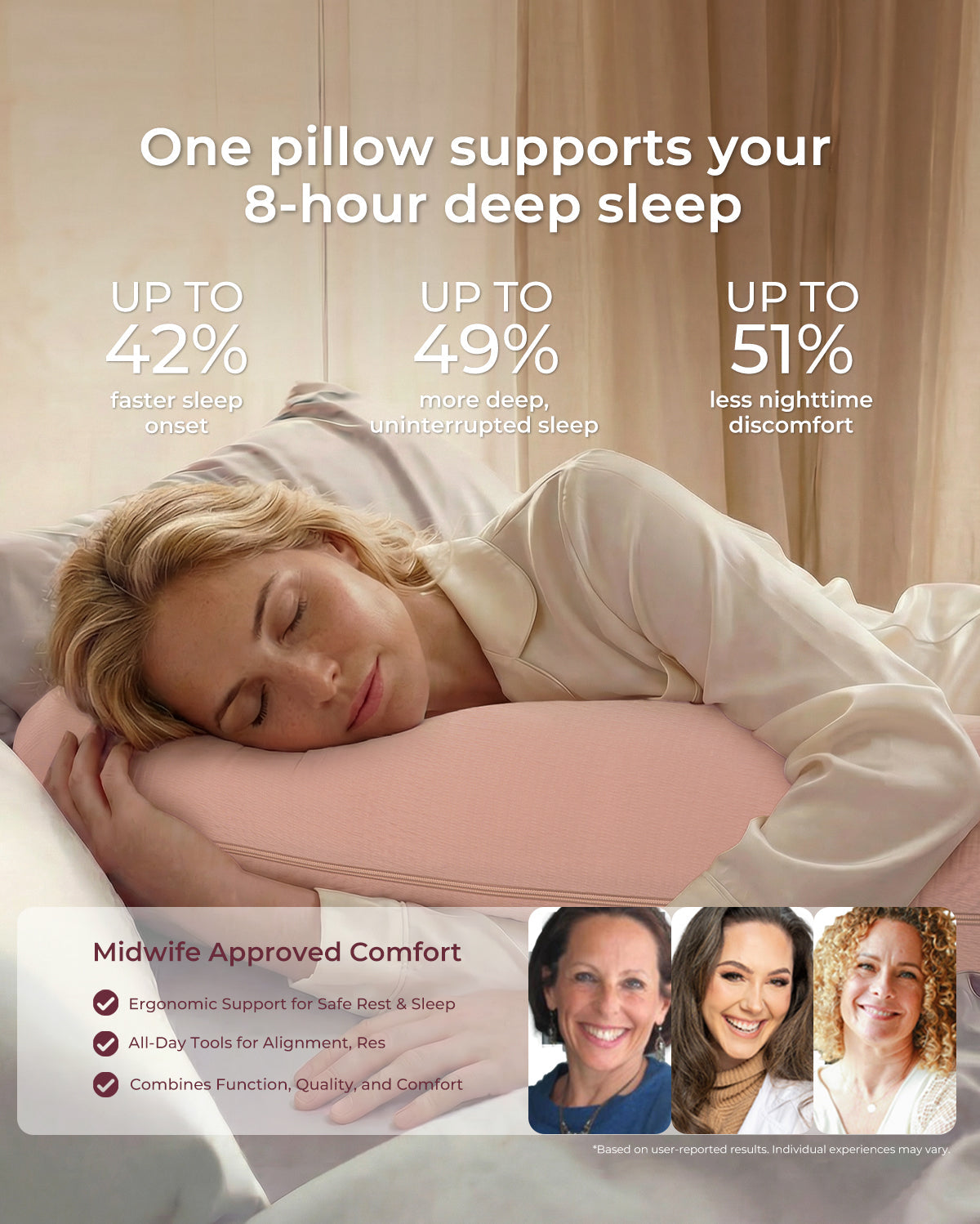 Momcozy J-Shaped Maternity Body Pillow (Grey)