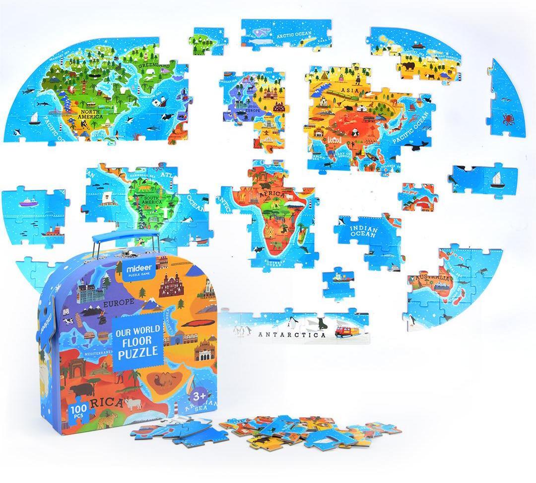 Mideer Portable Puzzle Box: Our World 100P