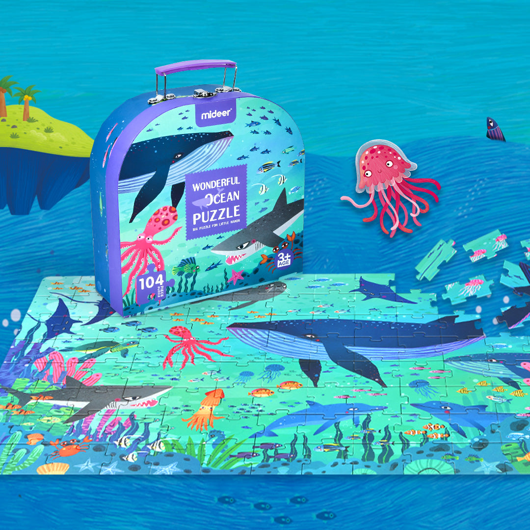 Mideer Portable Puzzle Box: Wonderful Ocean 104P