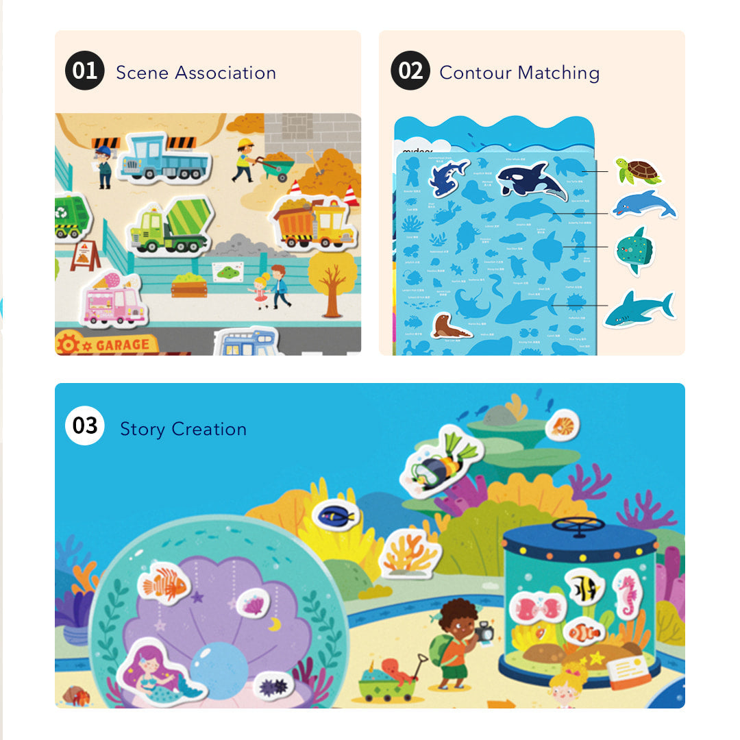 Mideer Reusable Jelly Sticker: The Bustling Traffic