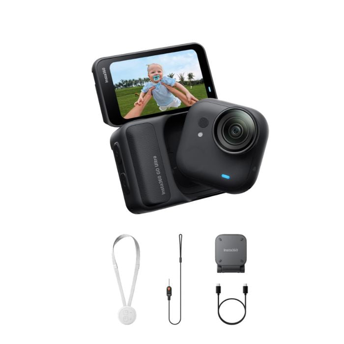 Insta360 GO Ultra Standard Bundle – Black 4K Hands-Free Camera