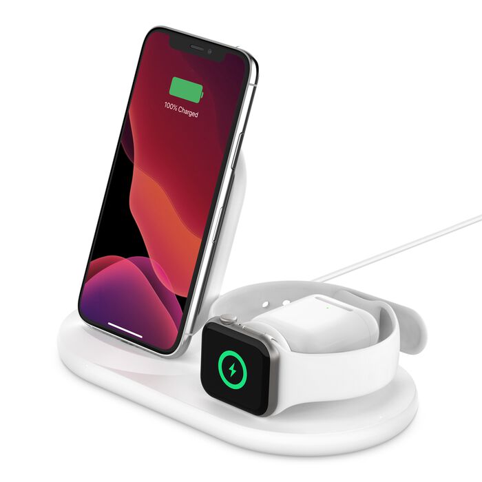 Belkin 3‑in‑1 Wireless Charging Dock - White