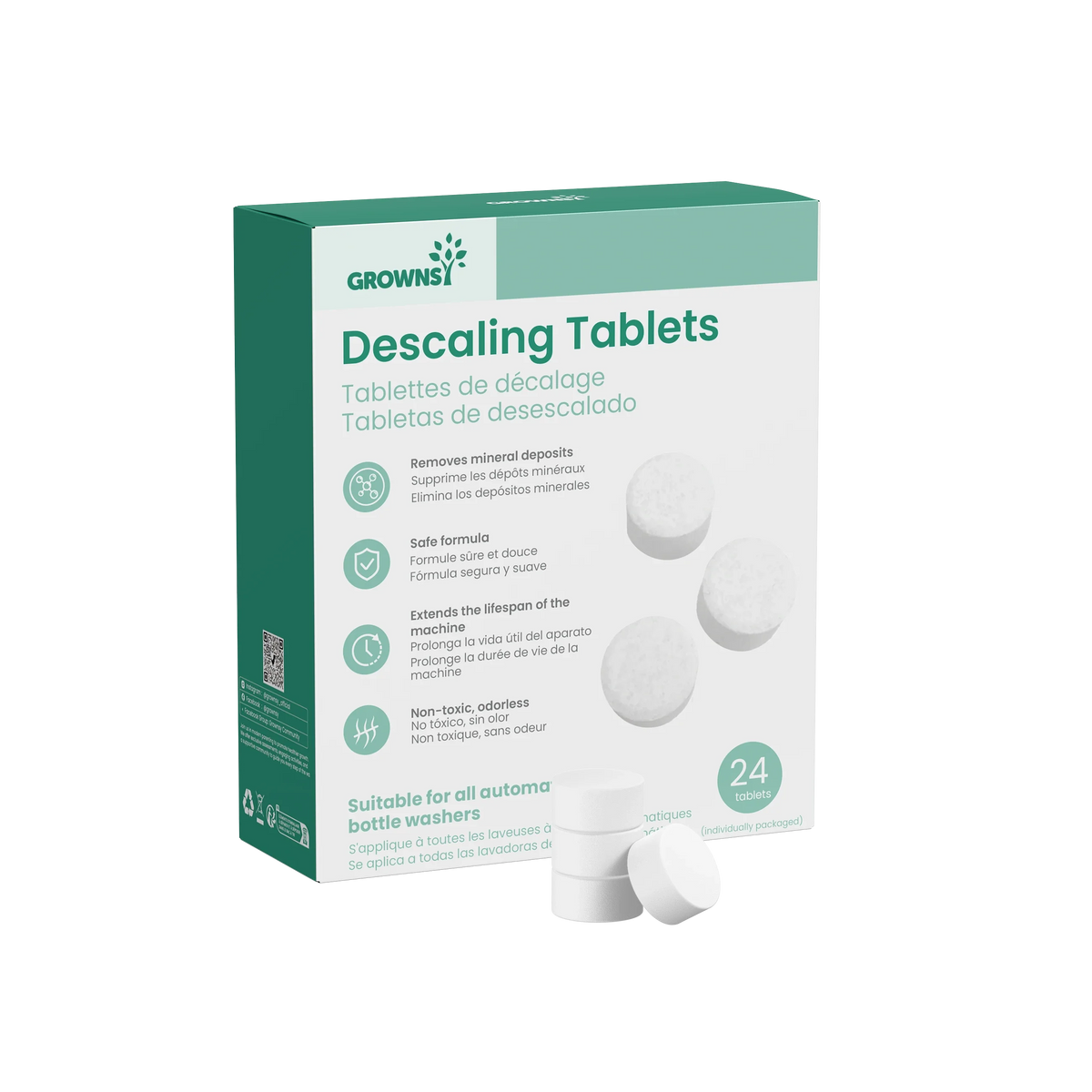 GROWNSY Descaling Tablets for Bottle Washers & Baby Appliances - 24 Count