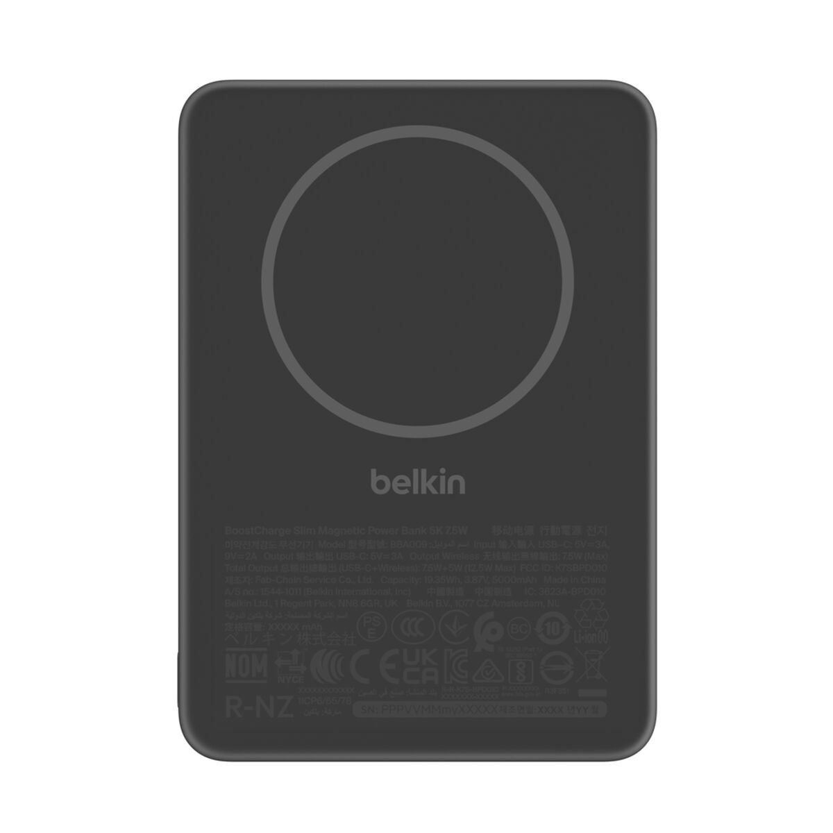 Belkin BoostCharge Slim Magnetic 5000mAh Power Bank MagSafe - Black