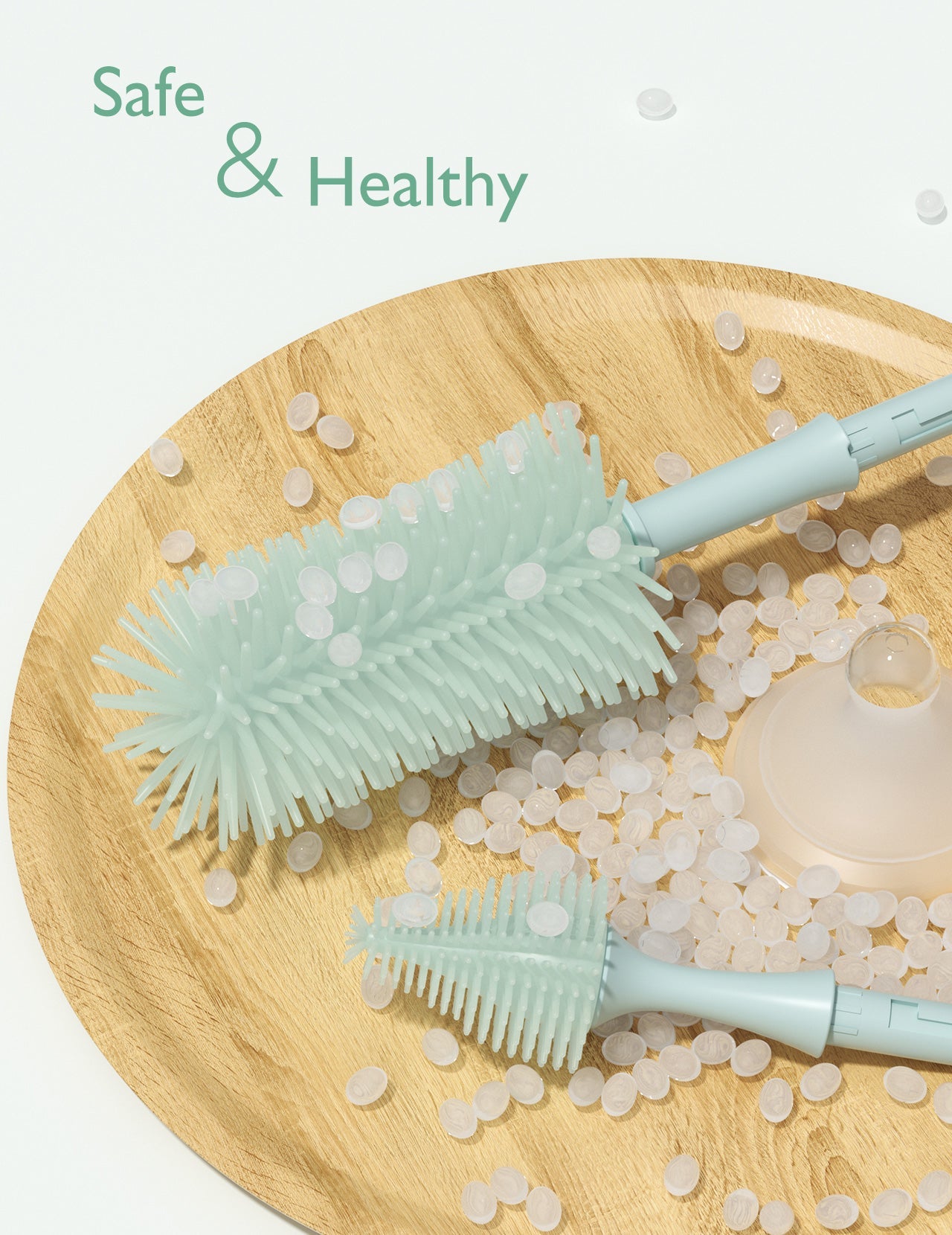 Momcozy Bottle Brush Kit, Innovative Push-Press Design for Better Cleaning