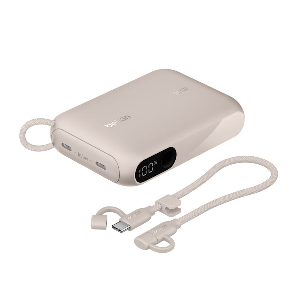 Belkin BoostCharge 10000mAh Power Bank with Display 20W PD - Sand