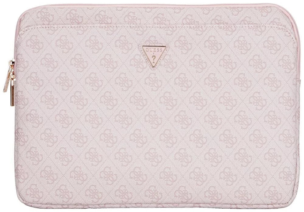 Guess 14" Laptop Sleeve with Zipper Pocket & Triangle Logo - Pink