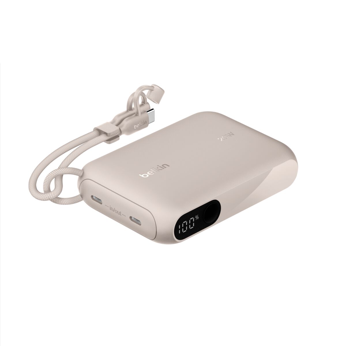 Belkin BoostCharge 10000mAh Power Bank with Display 20W PD - Sand