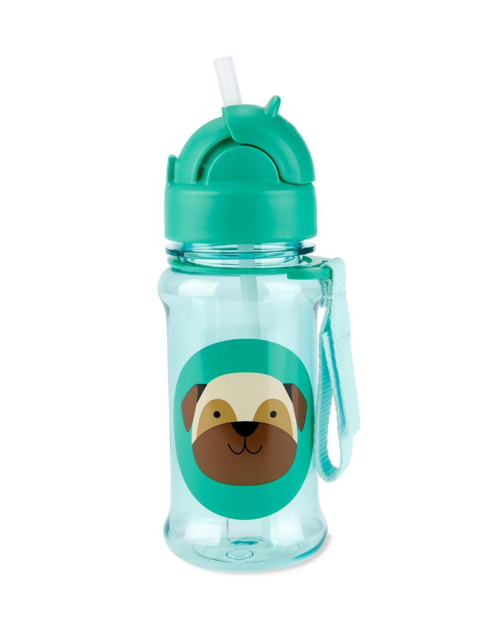 Skip Hop Zoo Tritan Straw Bottle - Pug detail