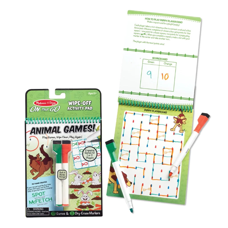Animal Games Wipe-Off Activity Pad - 30171