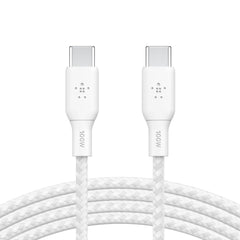 Belkin BoostCharge Braided USB-C to USB-C Cable 100W 2m - White