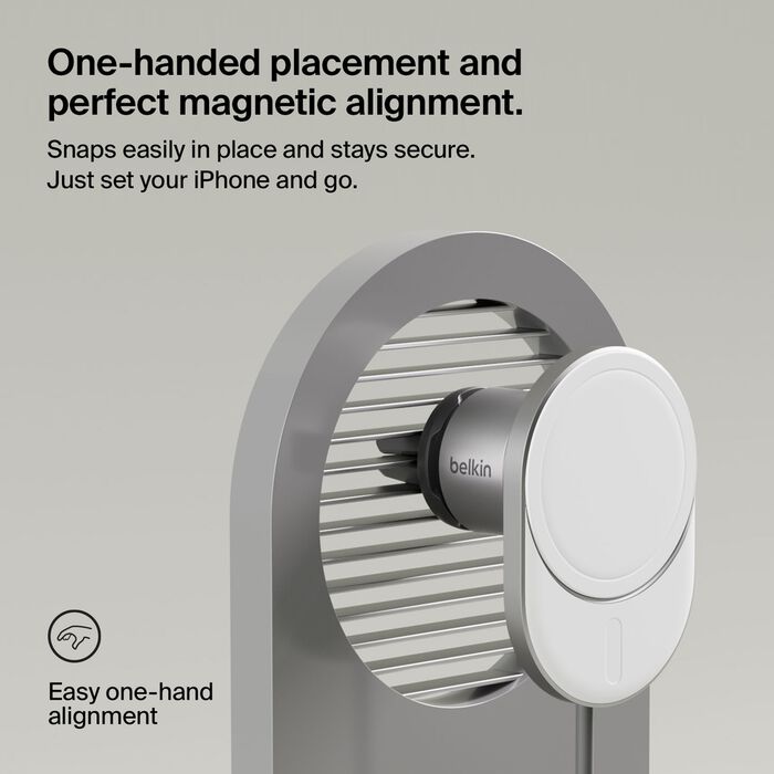 Belkin BoostCharge Pro Magnetic Wireless Car Charger with Qi2 15W - White