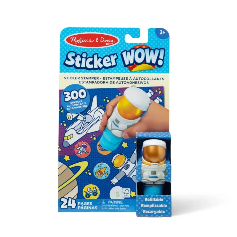 Melissa & Doug Sticker Wow!™ 24-Page Activity Pad and Sticker Stamper - Astronaut