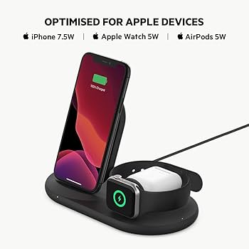 Belkin 3‑in‑1 Wireless Charging Dock - Black