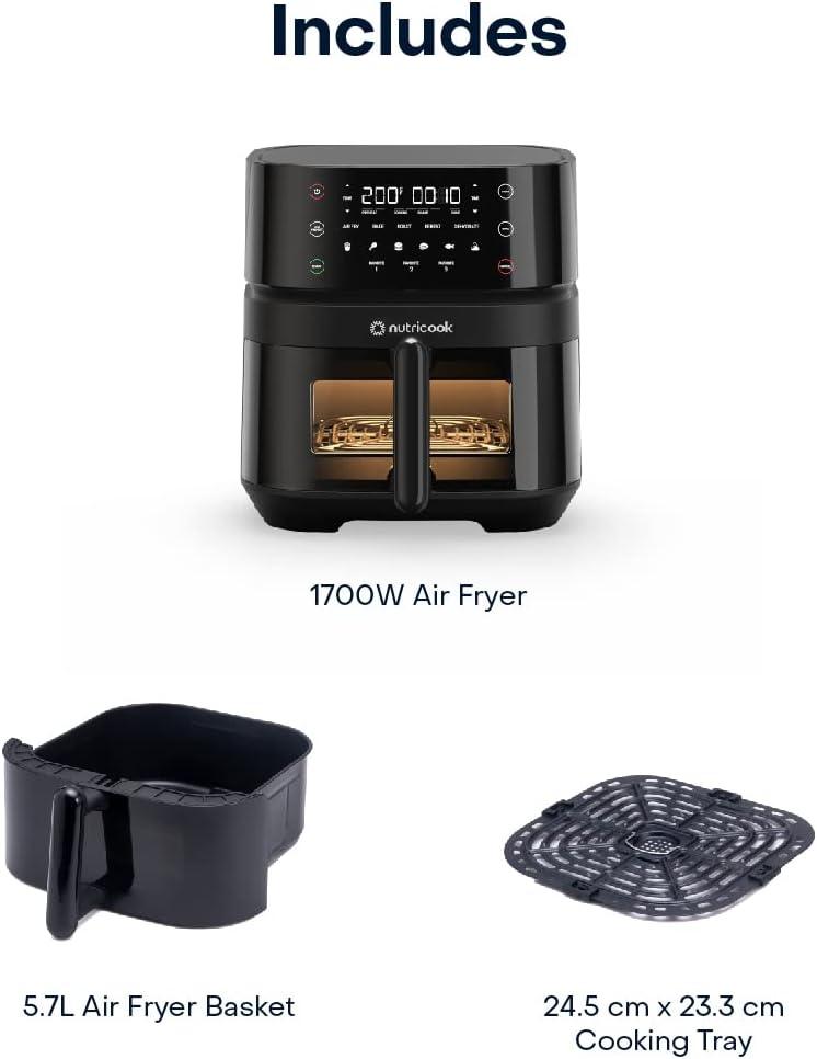 Nutricook Air Fryer 3 Vision 1700 Watts 5.7L - Black Nutricook Air Fryer 3 Vision 1700 Watts 5.7L - Black