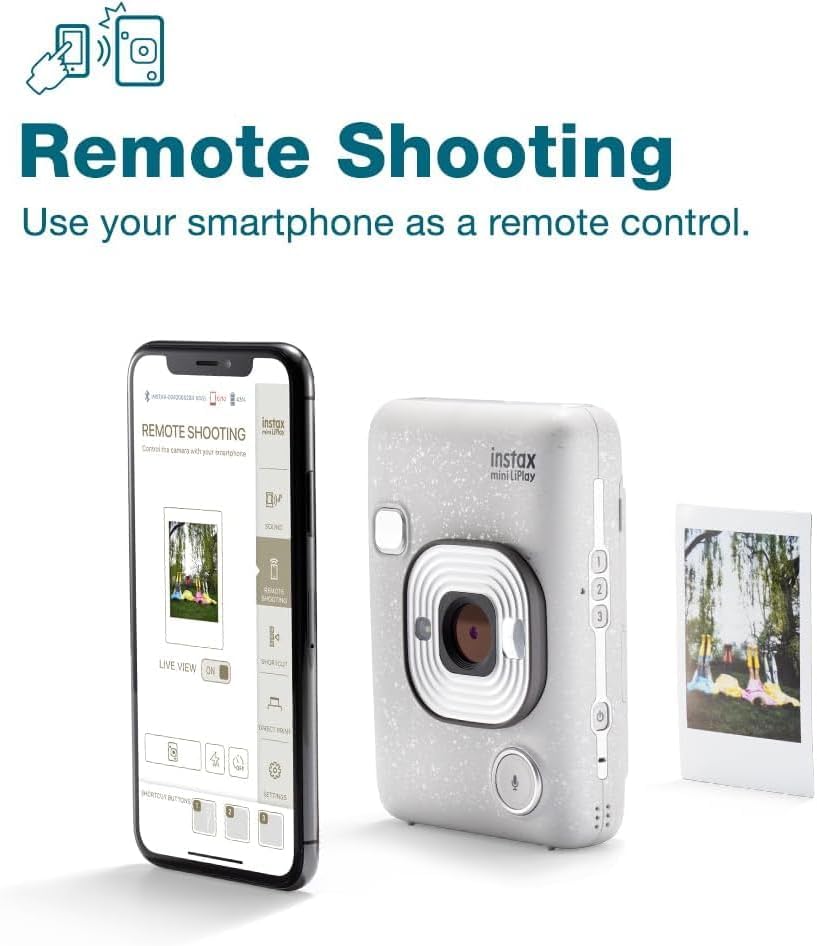 Instax Fujifilm Mini Liplay Hybrid Instant Camera - Stone White