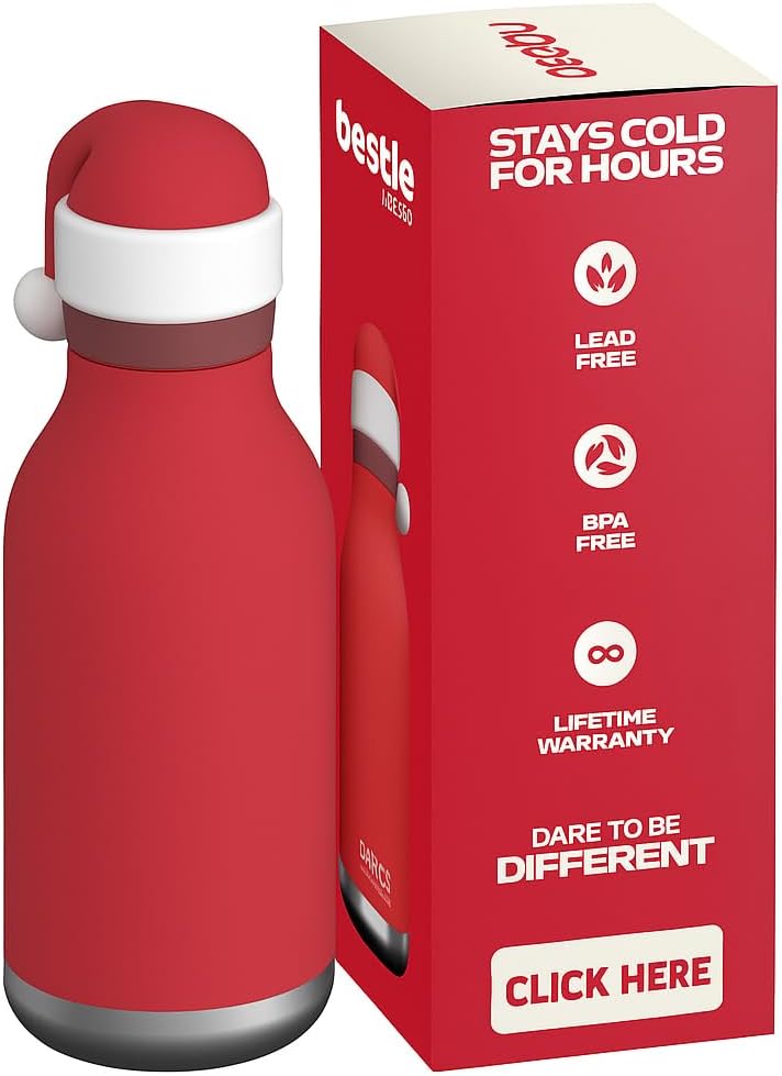 asobu Bestie Bottle Insulated Stainless Steel Water Bottle (Santa)