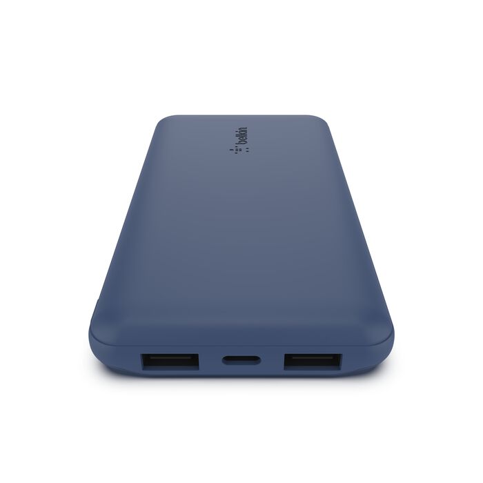 BELKIN BOOSTCHARGE 3-PORT 10K POWER BANK WITH USB-C 15W, DUAL USB-A, 15CM USB-A TO USB-C CABLE - Blue BELKIN BOOSTCHARGE 3-PORT 10K POWER BANK WITH USB-C 15W, DUAL USB-A, 15CM USB-A TO USB-C CABLE - Blue