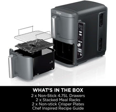 Ninja Double Stack XL 2-Level Air Fryer with Smart Cook System 9.5L