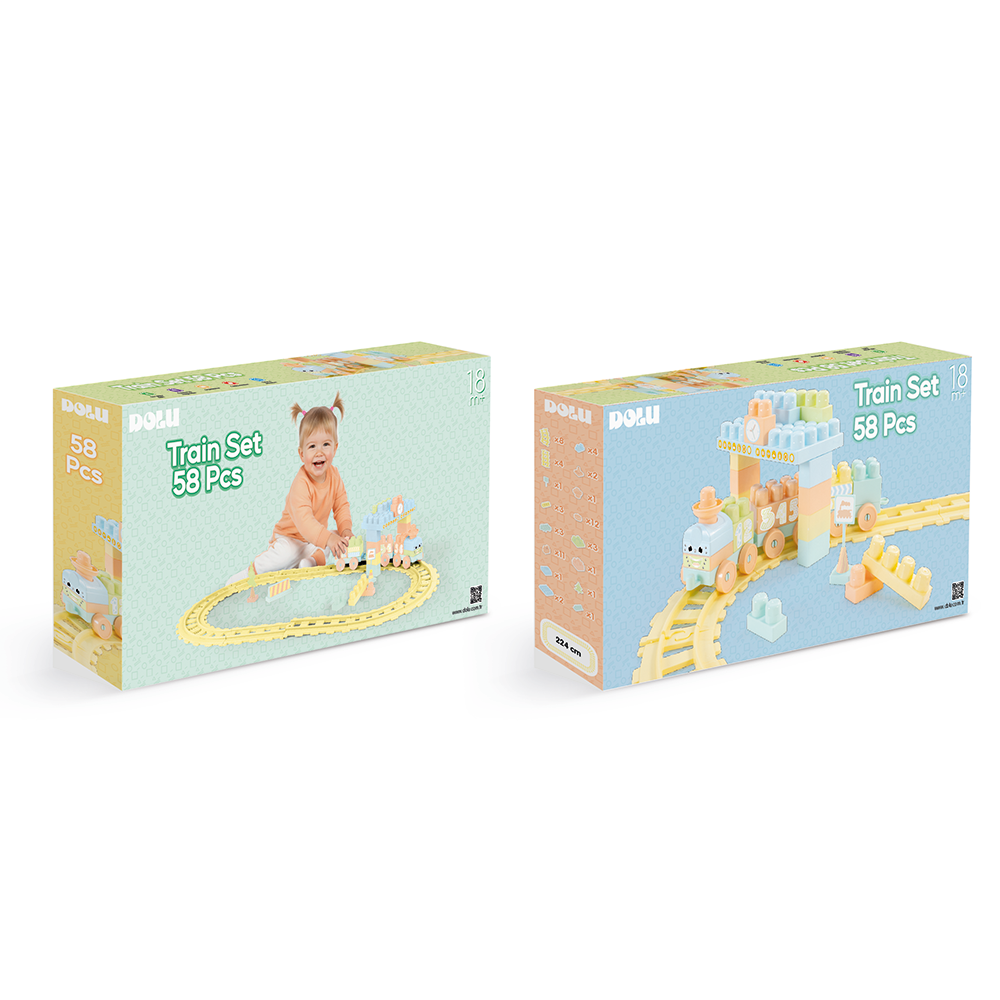 DOLU Train Set 58 Pcs Pastel