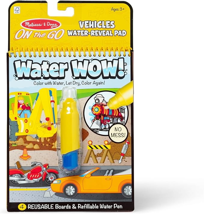 Melissa & Doug On The Go, Reusable Water-Reveal Activity Pad - Vehicles