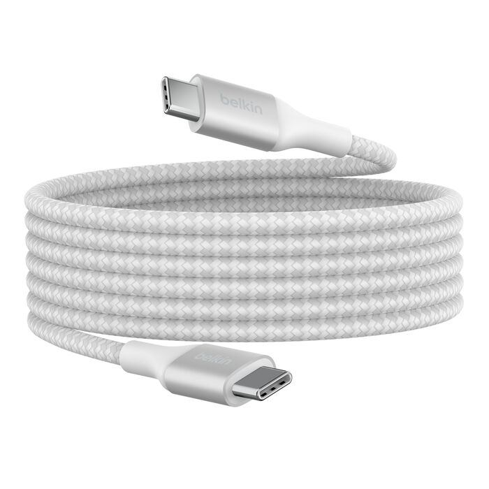 BELKIN BOOSTCHARGE C - C BRAIDED CABLE 240W 2M - WHITE