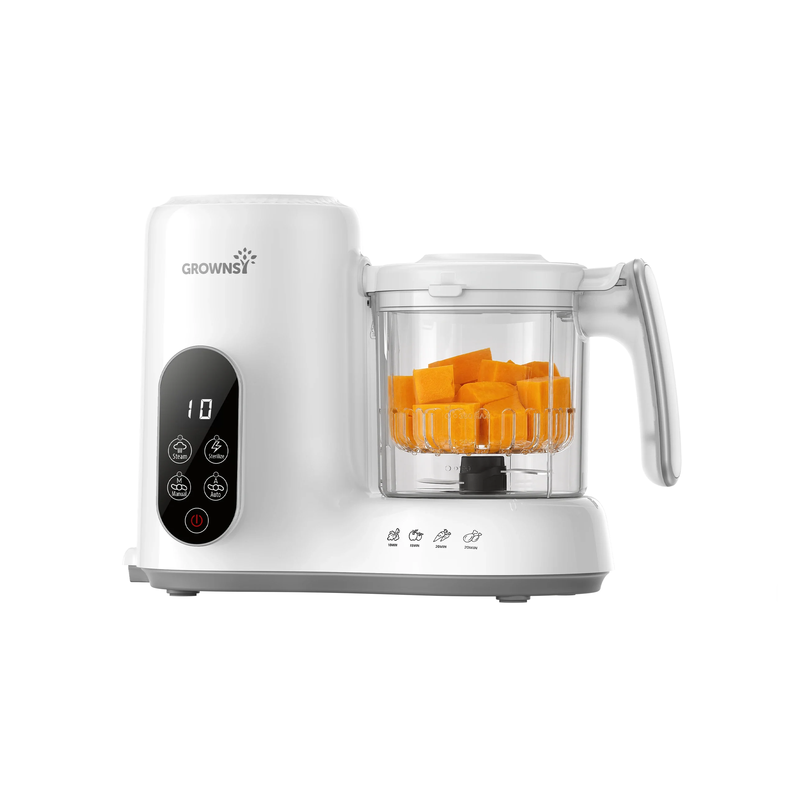 GROWNSY NutriChef Steam & Blend Baby Food Maker - White