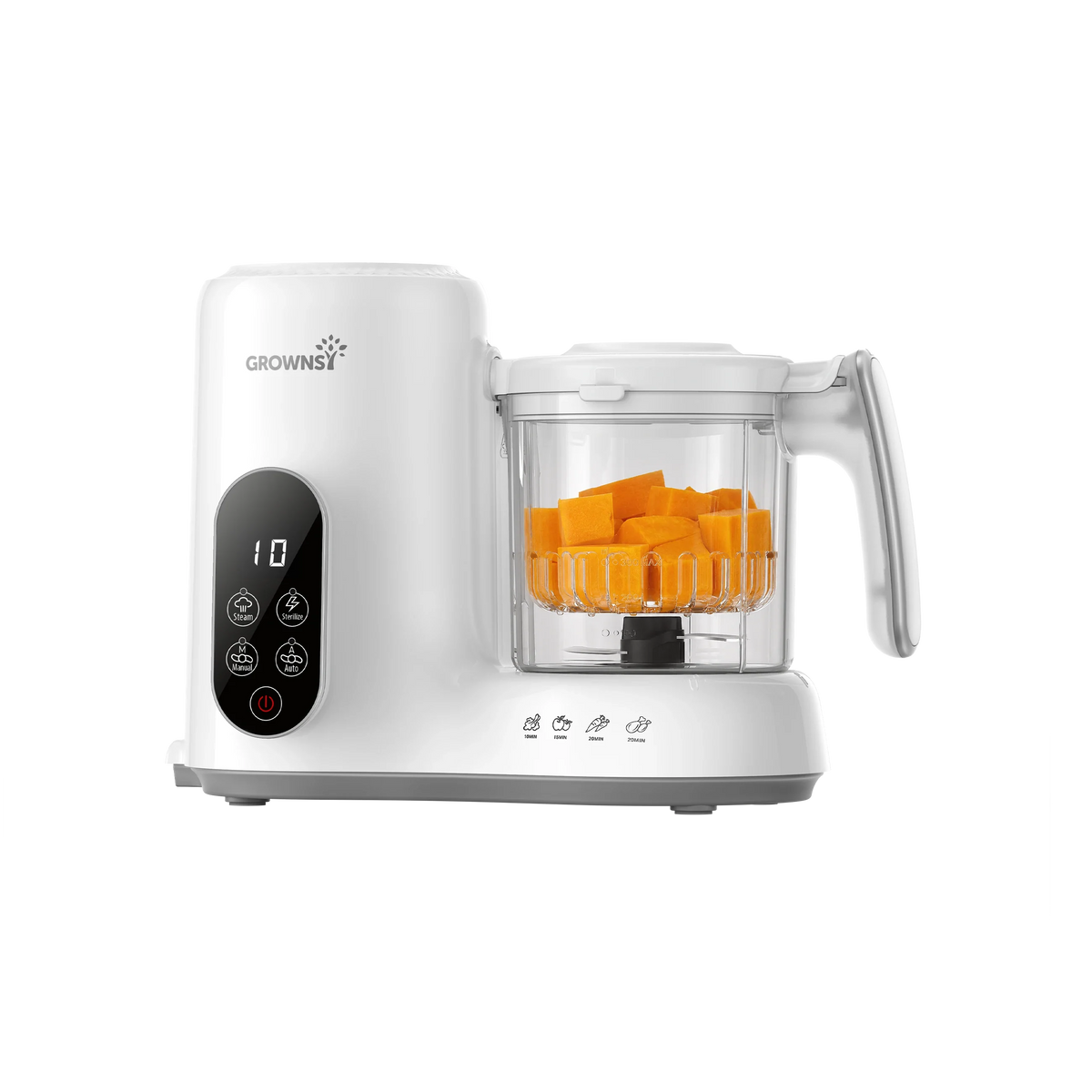GROWNSY NutriChef Steam & Blend Baby Food Maker - White