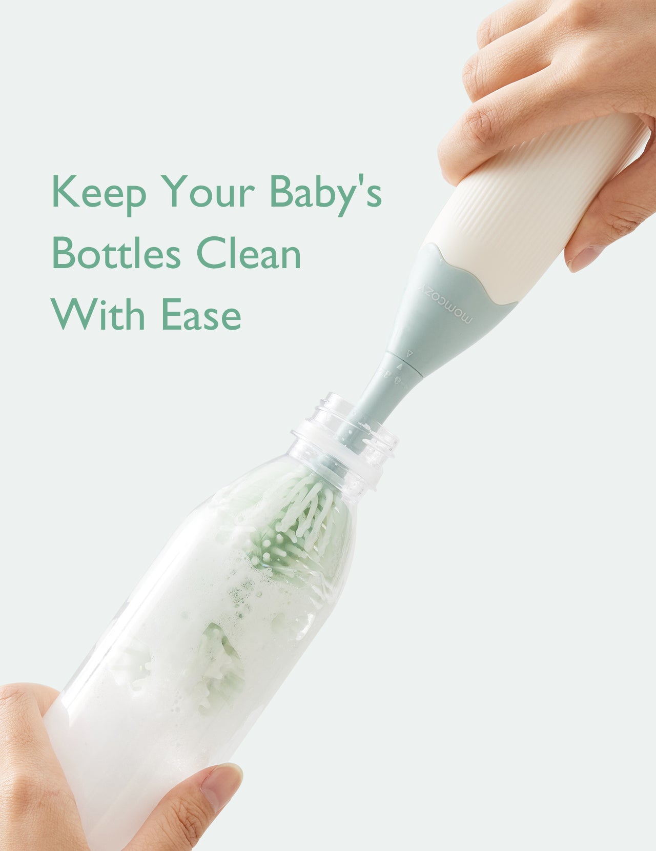 Momcozy Bottle Brush Kit, Innovative Push-Press Design for Better Cleaning