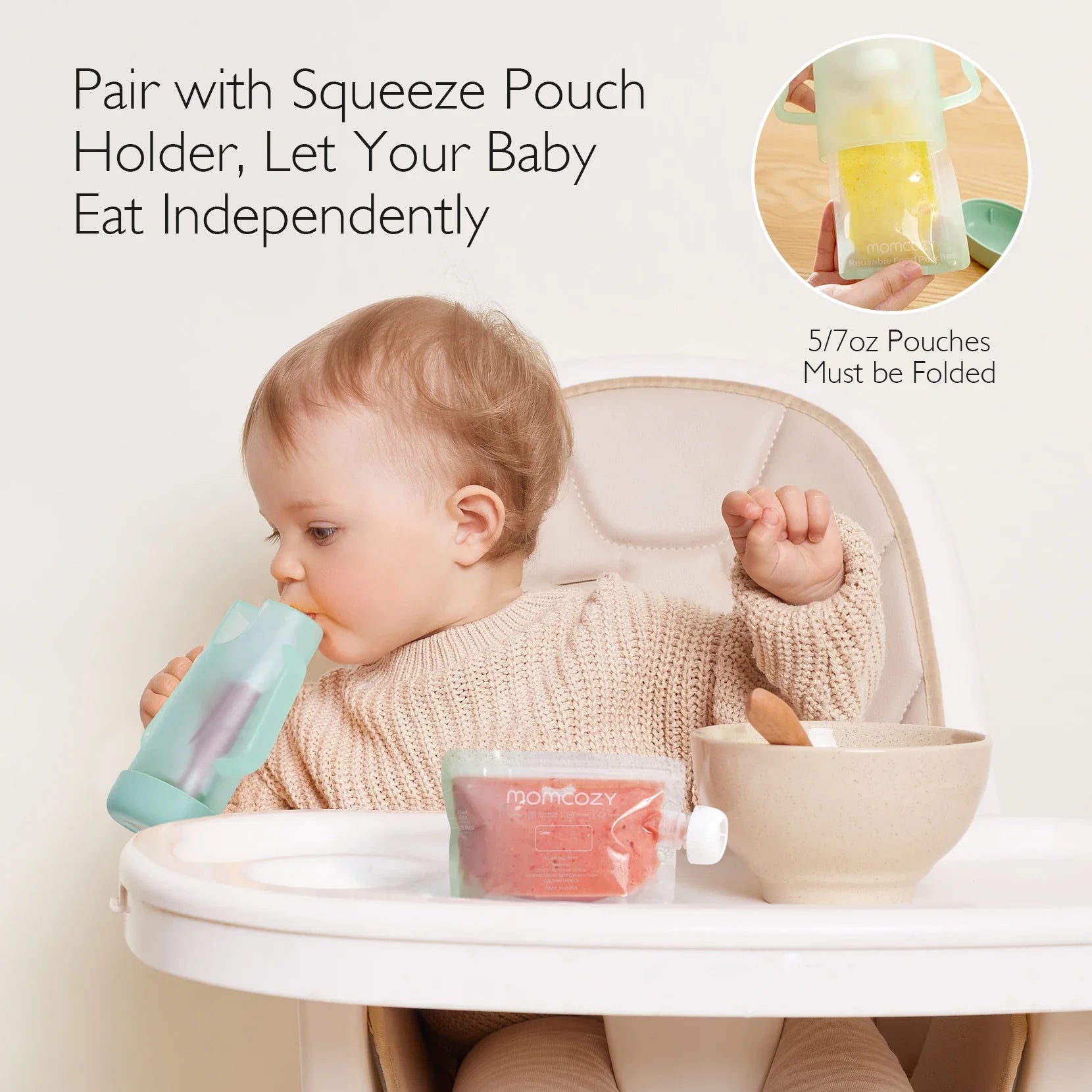 Momcozy Reusable Baby Food Pouches (Pack of 10)