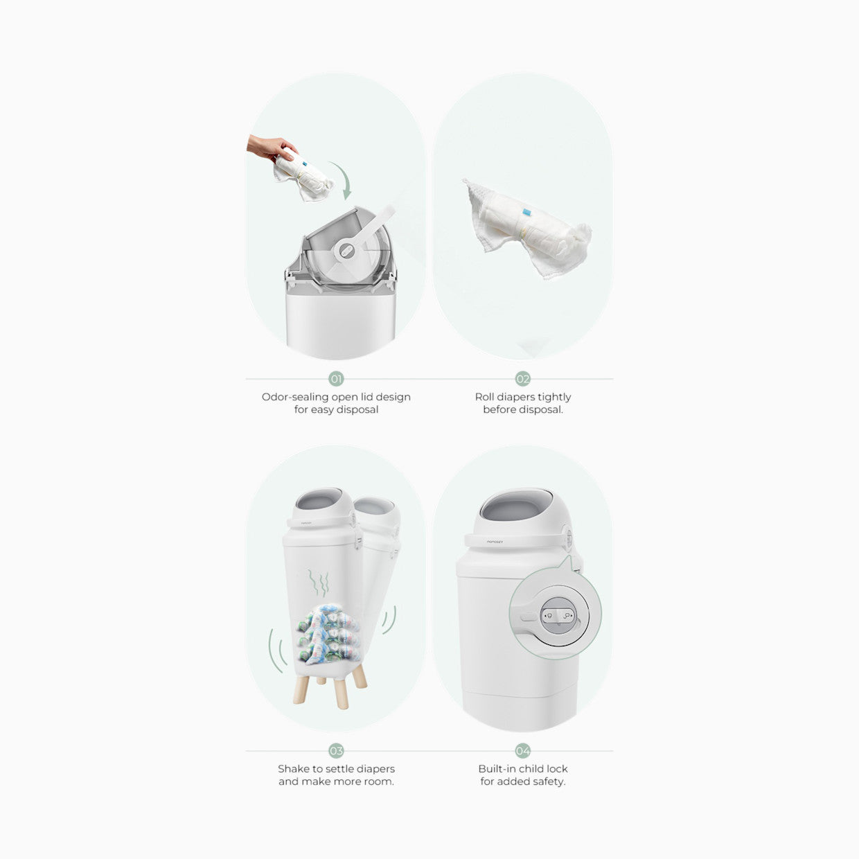 Momcozy Triple-Seal Diaper Pail