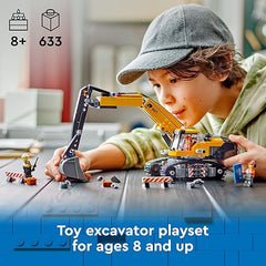 LEGO City Yellow Construction Excavator Toy Digger for 8+