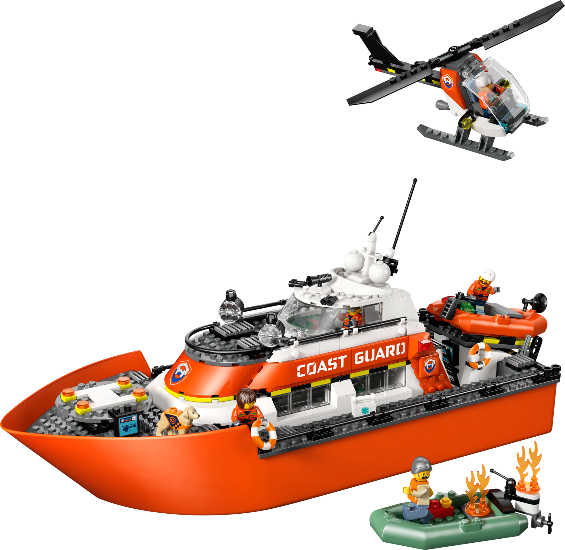Coast Guard Rescue Boat & Helicopter Coast Guard Rescue Boat & Helicopter