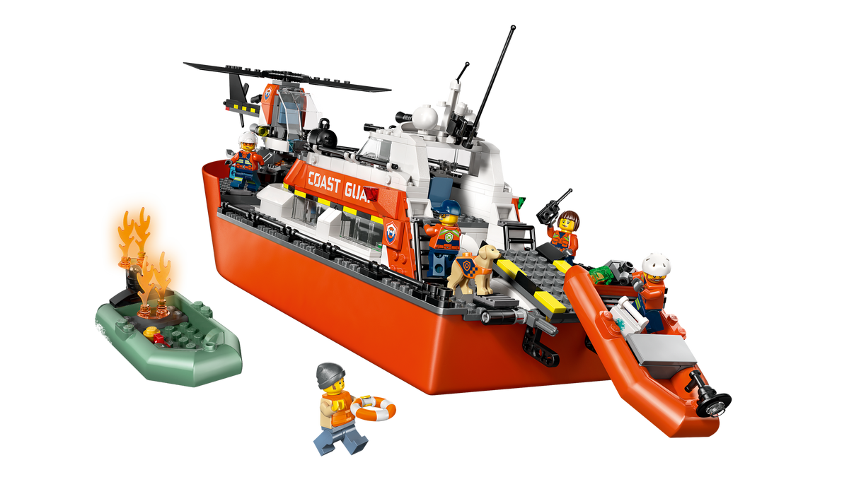 Coast Guard Rescue Boat & Helicopter