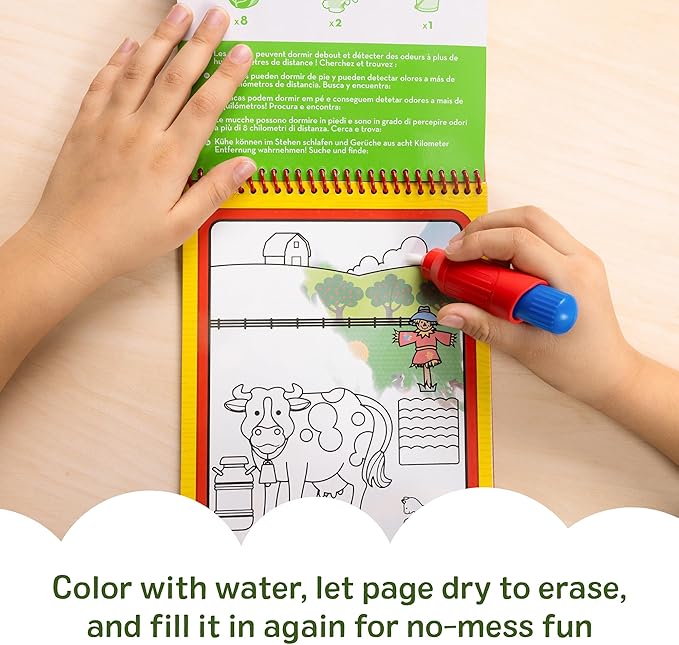 Melissa & Doug Reusable Water Board and Pen - Farm