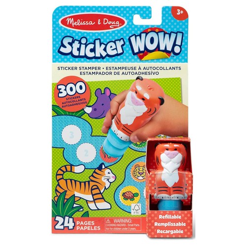 Melissa & Doug Sticker Wow!™ 24-Page Activity Pad and Sticker Stamper - Tiger