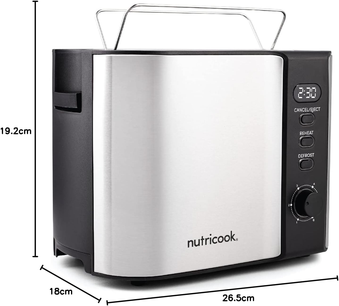 Nutricook Digital 2 Slice Toaster with LED Display