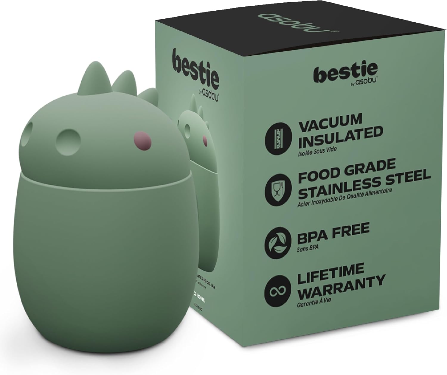 asobu Bestie Foodie Kids Insulated Food Jar – Cute Character Lunch Container for Children
