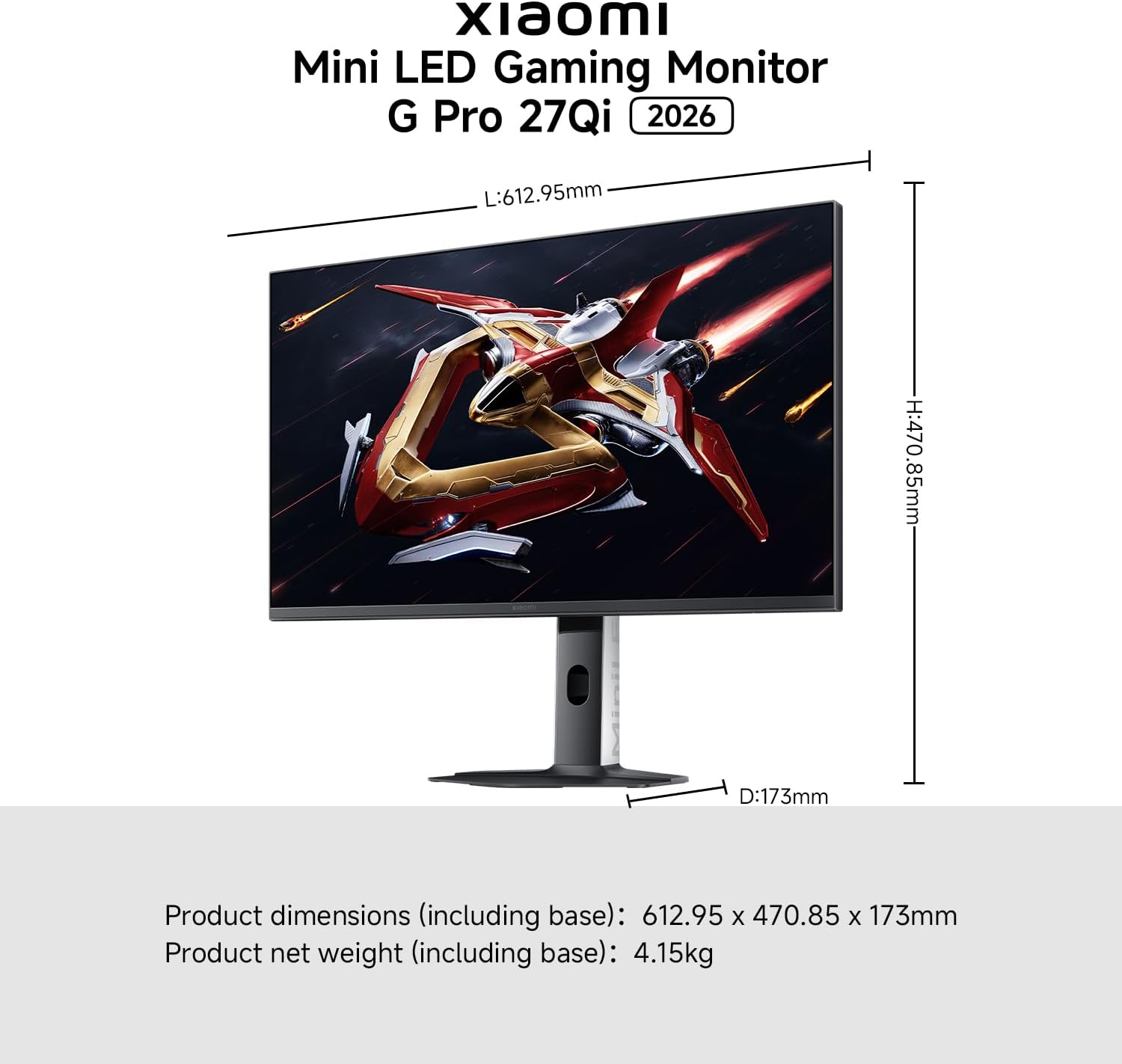 Xiaomi G Pro 27Qi Mini LED Gaming Monitor | 2K 180Hz HDR1000