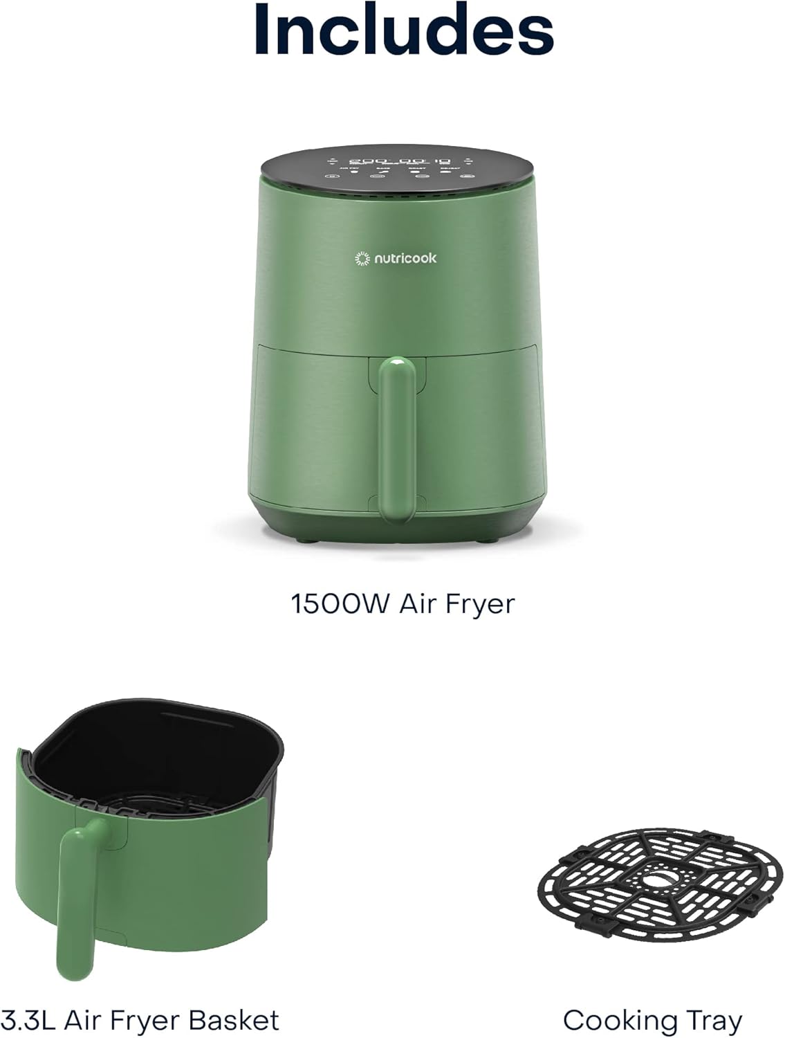 Nutricook Air Fryer Mini 1500 Watts - Green