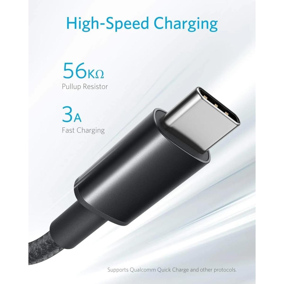 Anker Nylon USB-C to USB-C 2.0 | 2 Meters - Black Anker Nylon USB-C to USB-C 2.0 | 2 Meters - Black