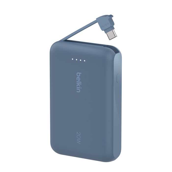 BELKIN BoostCharge Power Bank 10K with Integrated Cable - Blue