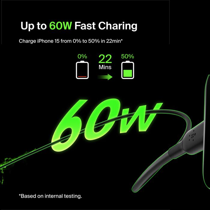 Belkin BoostCharge USB-C to USB-C Cable 1m - Black Belkin BoostCharge USB-C to USB-C Cable 1m - Black