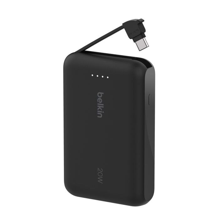 BELKIN BoostCharge Power Bank 10K with Integrated Cable - Black