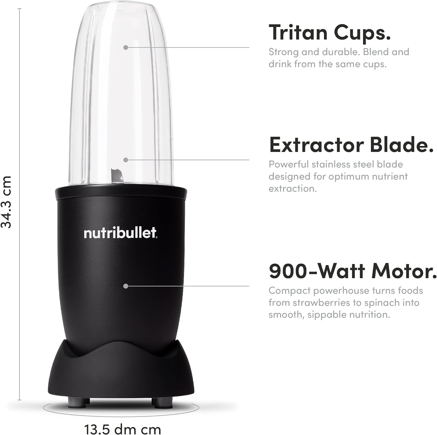 Nutribullet 900 Watts - Black - 9 Pieces