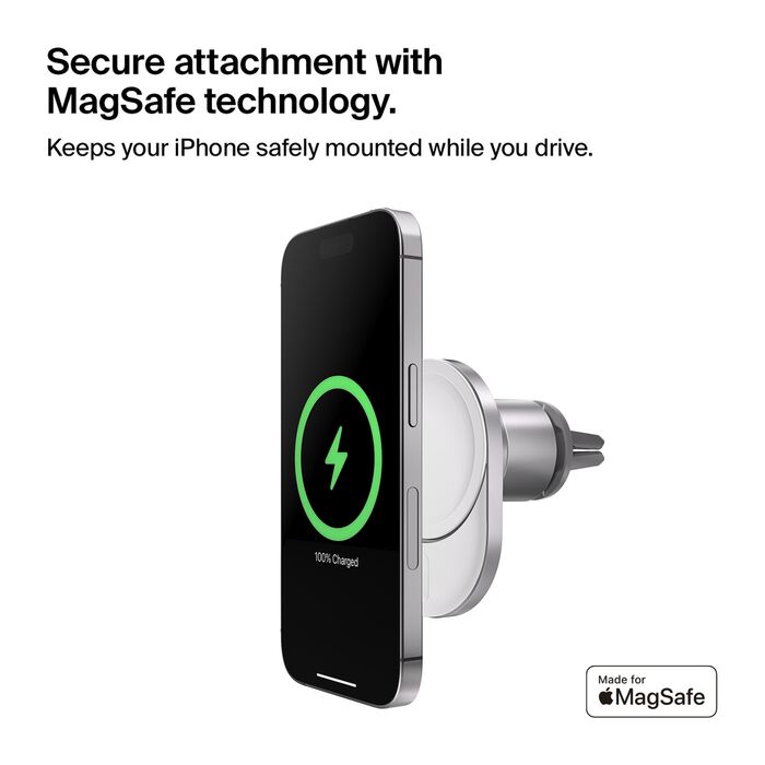 Belkin BoostCharge Pro Magnetic Wireless Car Charger with Qi2 15W - White