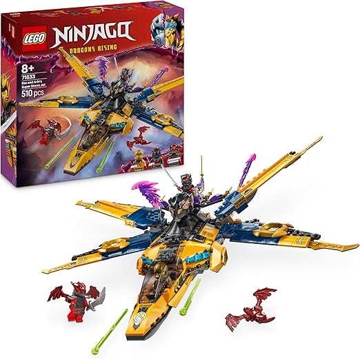 LEGO NINJAGO Ras and Arin’s Super Storm Jet Toy with a Dragon Drone