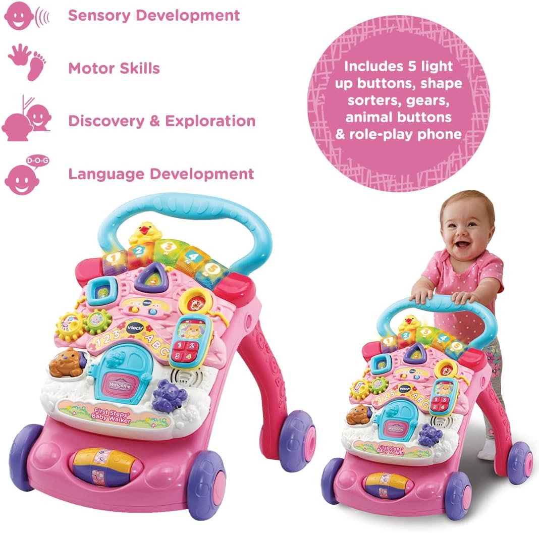First Steps Baby Walker Pink